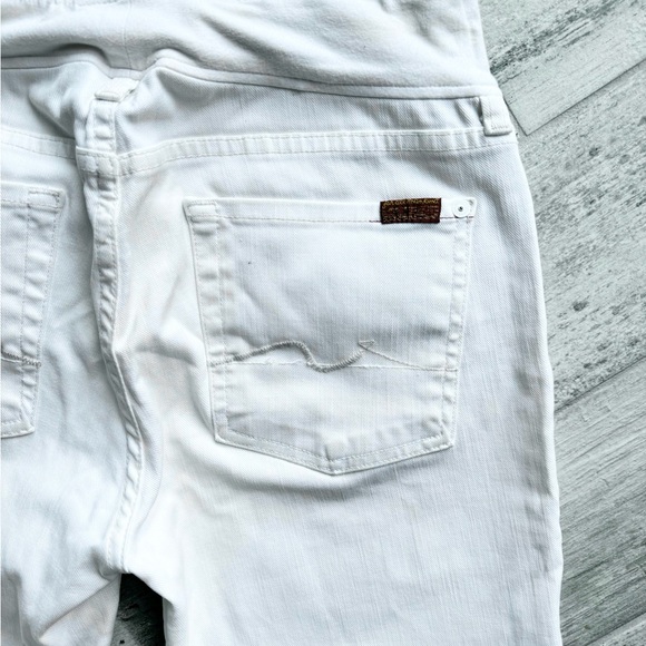 7 For All Mankind White Raw Hem Maternity Ankle Jeans - size 31 - Picture 6 of 6